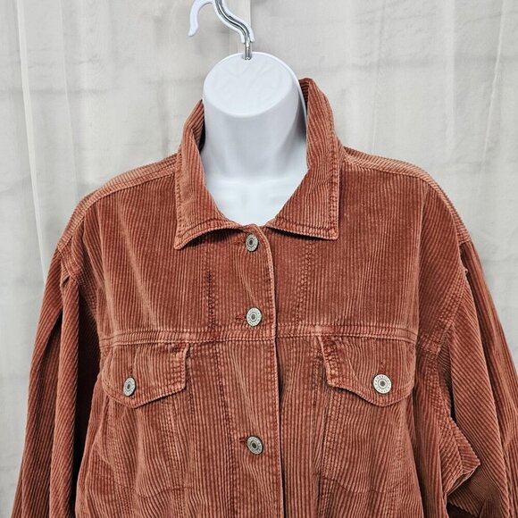 American Eagle Outfitters Rust Corduroy Utility Jacket - Picture 2 of 13